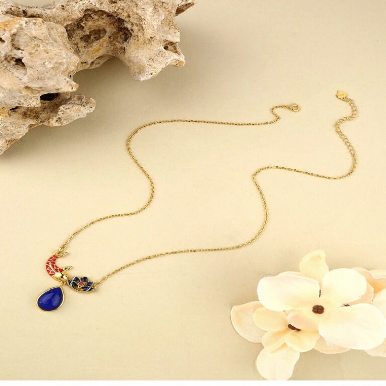 925 Silver Inlaid Lapis Lazuli Pendant Necklace Earrings Bracelet Jewellery Set Women's Original-4