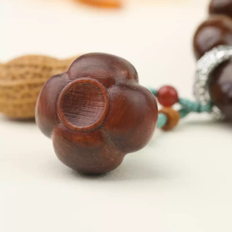 Purple and Gold Mouse Tiger Tooth Dzi Bead Handheld Agate Rosewood Wooden String Disc Play Literature Rosary-5