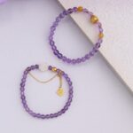 Amethyst Golden Jade String 925 Silver Bracelet Single Circle Niche Female Models to Send Girlfriend Birthday Gift-3