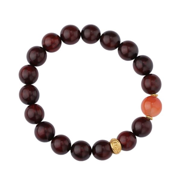 Rosewood Obsidian Eight-Pronged Beads Strings Nanhong Cinnabar Transit Beads Bracelet Wooden Plaything