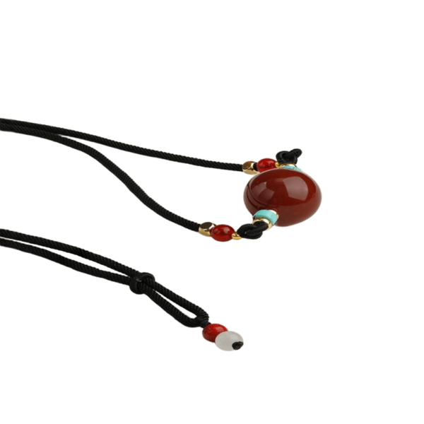 Red agate necklace necklace women's transit beads adjustable pendant simple niche premium feeling pendant