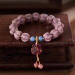 Twilight Mountain Purple Bracelet Ice Clear White Glaze Lotus Bracelet Waking Lion Rouge Snow BFF Buddha Bead Bracelet-1