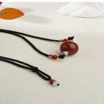 Red agate necklace necklace women's transit beads adjustable pendant simple niche premium feeling pendant-5