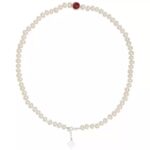 Pearl necklace female red agate transit beads ins light luxury niche design bracelet earrings pendant-4