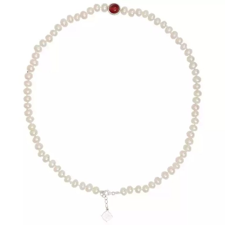 Pearl necklace female red agate transit beads ins light luxury niche design bracelet earrings pendant-4