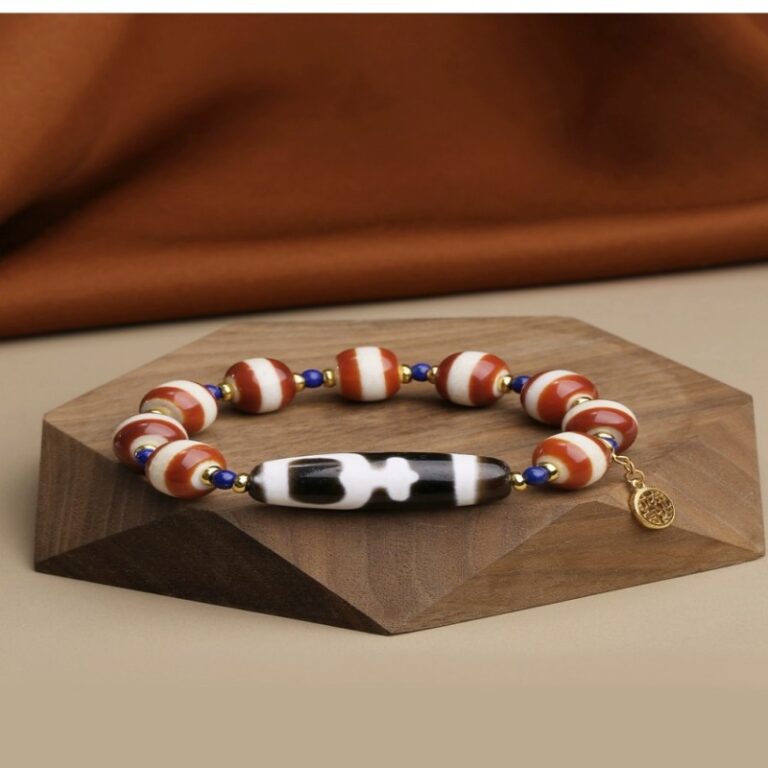 Treasure bottle dzi wire bead strings Tibetan ethnic style agate women's bracelets literature play disc play handheld-3