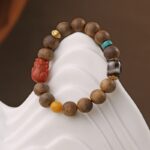 Incense Nanhong Tiger Tooth Dzi Bead String Agate Green Pine 925 Silver Buddha Bead Disc Play Wooden Bracelet-4