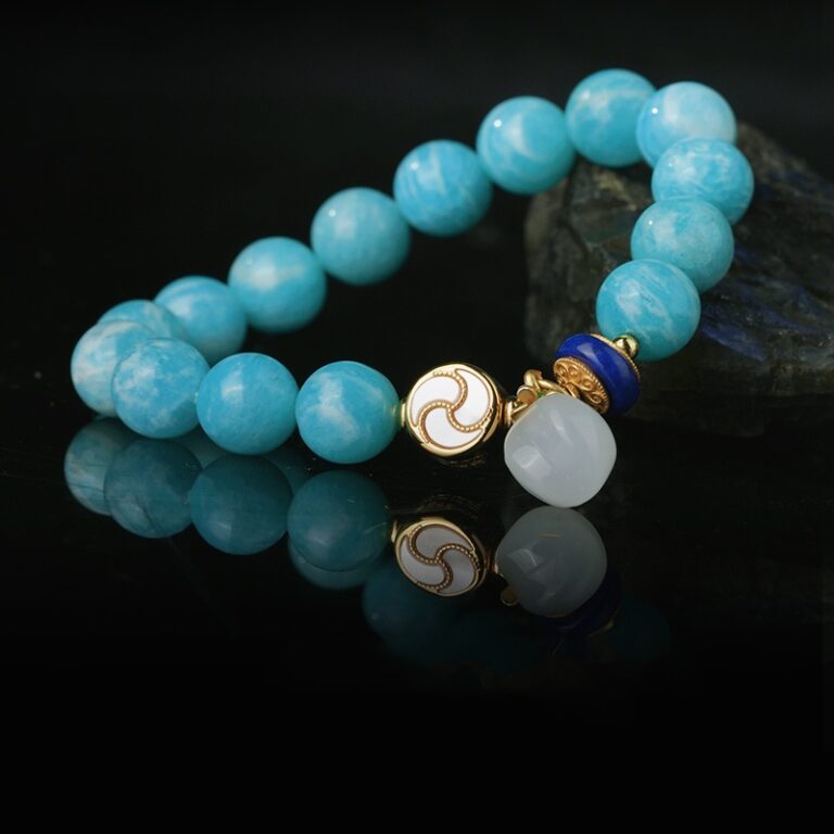 Tianhe Stone Xi Xuanbao Strings White Jade Pendant Lapis Lazuli Transfer Beads Accessories Men and Women Bracelets-4