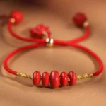 Cinnabar string six words of truth bracelet women's Lunar New Year dragon transit beads zodiac couple red rope-3