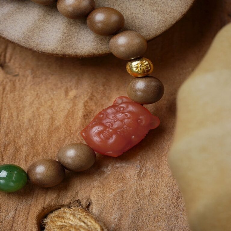 Old Sandalwood Nanhong Jasper String Carving Buddha Beads Literature Play Disc Playing String Men and Women Models for Mother-3