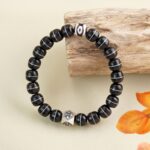 Silver Coconut Three Eyes Dzi Beads Beeswax String Bracelet Men's and Women's Models Spacer Buddha Beads Play Bracelet-4