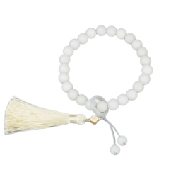 White Jade Bodhi String Tassel Handheld Rosary Buddha Beads 925 Silver Lucite Running Ring Bodhi Root Beads