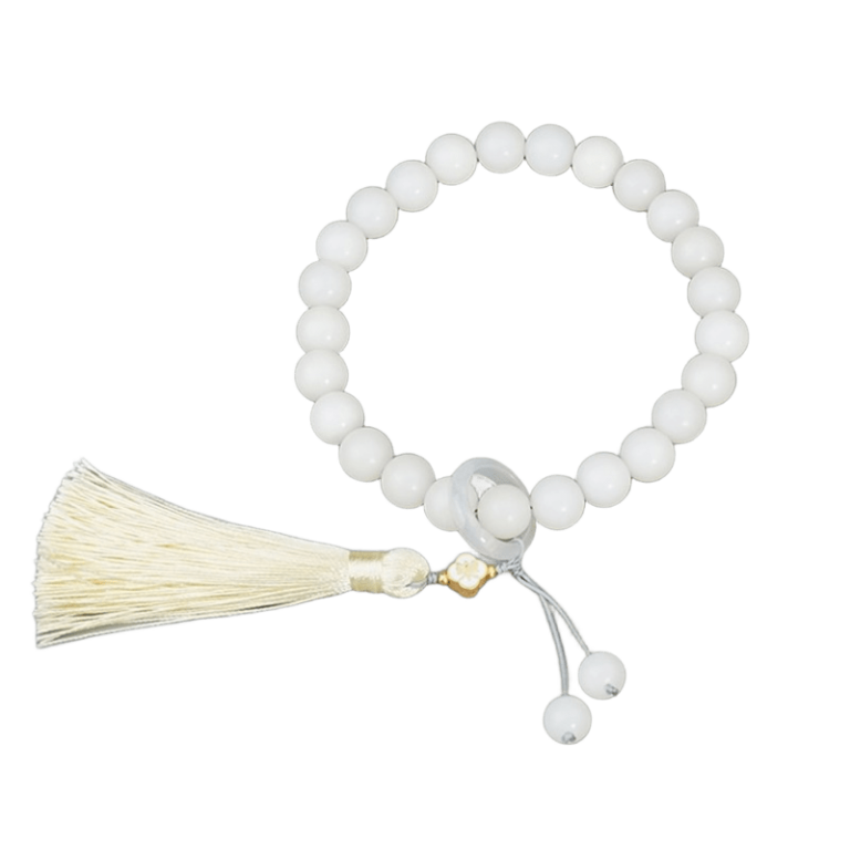 White Jade Bodhi String Tassel Handheld Rosary Buddha Beads 925 Silver Lucite Running Ring Bodhi Root Beads