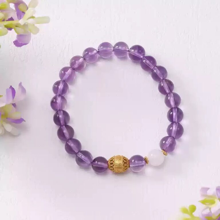 Amethyst Bracelet Purple Dreamy Niche Designs For Girlfriend Single Loop Women's Transfer Beads String-1