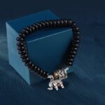 Three-eyed Dzi Bead Strings Black Onyx Buddha Beads Bracelet Playing Disc Playing Handheld Rosary Male Models-5