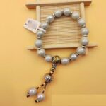 Green Ghost Tibetan Silver Strings Attract Wealth Bracelet Gold Jade Pumpkin Peace and Health to Attract Peach Blossom Buddha Beads Rosary Female-5