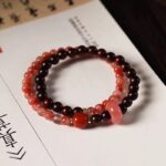 Nanhong Double Circle String Girls Natural Crystal Stacking Bracelet Fortune Good Luck Transfer Beads Gift-2