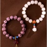 Twilight Mountain Purple Bracelet Ice Clear White Glaze Lotus Bracelet Waking Lion Rouge Snow BFF Buddha Bead Bracelet-6