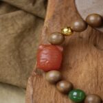 Old Sandalwood Nanhong Jasper String Carving Buddha Beads Literature Play Disc Playing String Men and Women Models for Mother-4