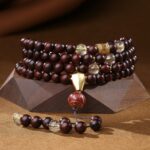 Rosewood 108 rosary beads string six words of truth running ring lotus models cultural and wooden Buddha beads-6