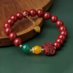 Cinnabar Strings for Men and Women Six Characters Pendant Lunar New Year Dragon Bracelet Forwarding Beads Silver Pendant-5