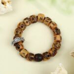 Ox Bone Nine Eyes Tibetan Dzi Bead Strings Lightning Tiger Tooth Fragrance Ash Rosary Buddha Bead Bracelets for Men and Women-3