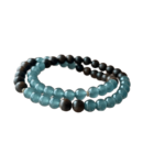 Natural Ice Translucent Guatemala Blue Water Jadeite Matching India Sinking Water Old Material Sinking Incense Bracelet Literature Play Buddha Beads Couple