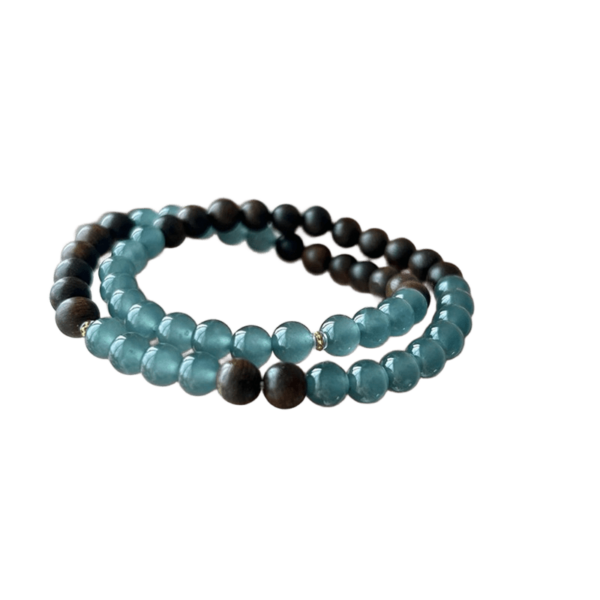 Natural Ice Translucent Guatemala Blue Water Jadeite Matching India Sinking Water Old Material Sinking Incense Bracelet Literature Play Buddha Beads Couple