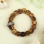 Ox Bone Nine Eyes Tibetan Dzi Bead Strings Lightning Tiger Tooth Fragrance Ash Rosary Buddha Bead Bracelets for Men and Women-3