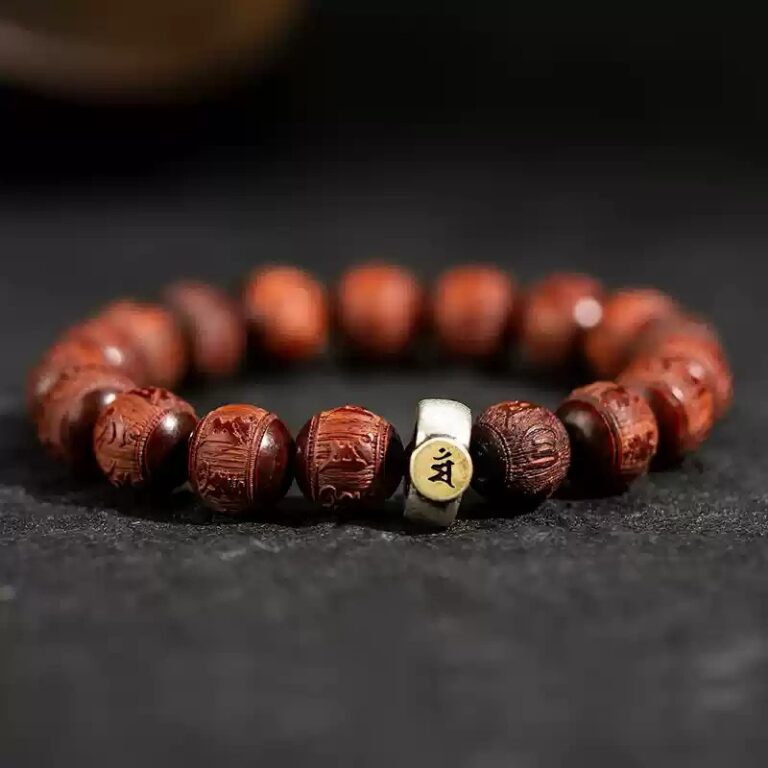 Sandalwood Six Character Truth String Buddha Beads Men's and Women's Lunar New Year Dragon Bracelet-4