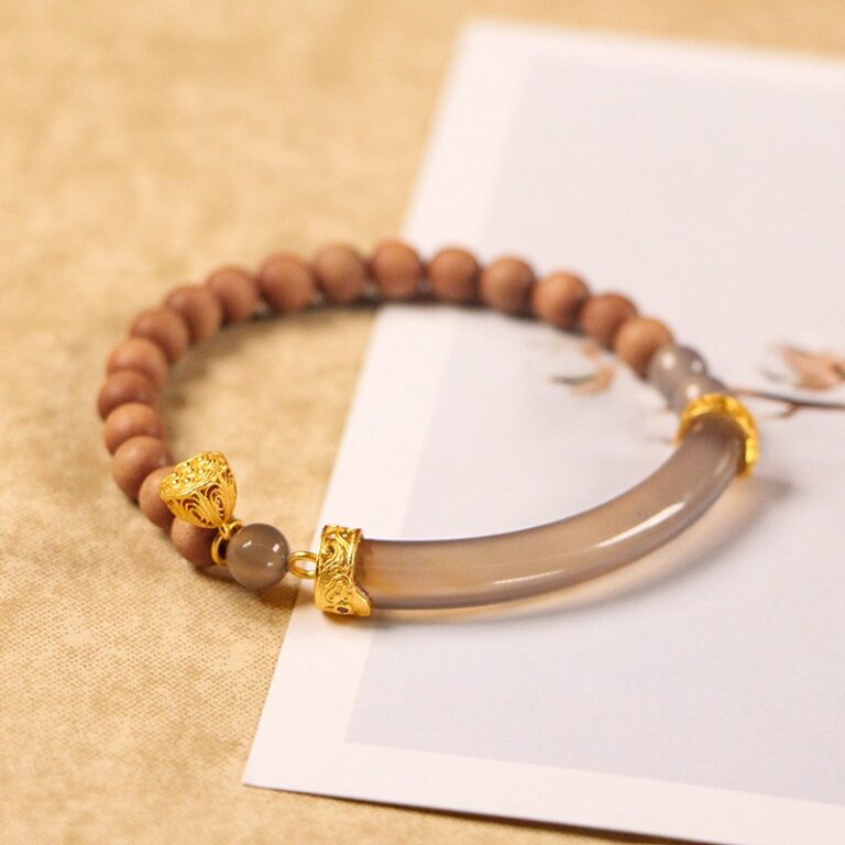 Milk Fragrant Sandalwood Double Spelling Single Circle String New Chinese National Style Ethnic Style Hand Jewellery Fashion-1