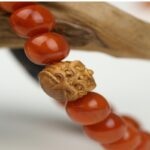 Chuan Material Nanhong One Eye Dzi Old Sandalwood Single Circle String Women's Bead Bracelet-6