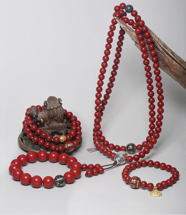 Six Character Truth Red Fragrant Grey Buddha Bead Strings 108 Pieces Men's Cold Arts and Crafts Rosary Bracelet for Women-6