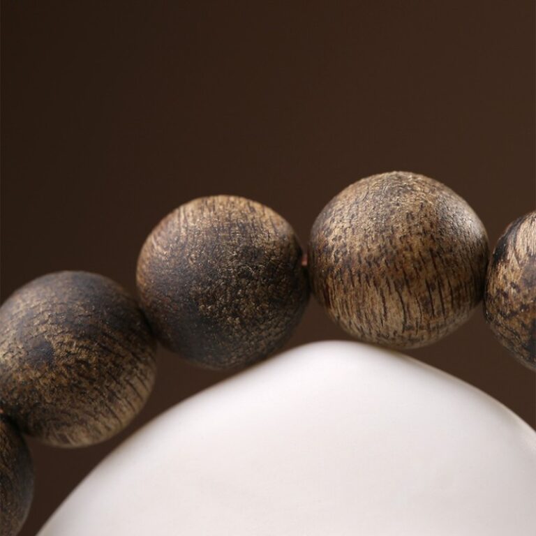 Incense Nanhong Tiger Tooth Dzi Bead String Agate Green Pine 925 Silver Buddha Bead Disc Play Wooden Bracelet-6