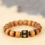 Old Sandalwood Barrel Bead Strings Literature Play Bracelet Men and Women Wooden Buddha Beads Rosary Bracelet-6