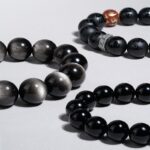 Obsidian Strings Buddha Beads Silver Obsidian Men's Niche Transfer Beads Civic Play Disc Playing Beads Bracelet-5