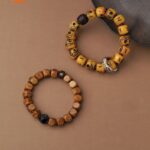 Silver Ox Bone Rosewood String Running Ring Tibetan Ethnic Style Beaded Transit Beads Women's Bracelet-6