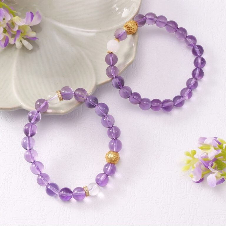 Amethyst Bracelet Purple Dreamy Niche Designs For Girlfriend Single Loop Women's Transfer Beads String-4