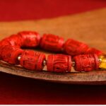 Imperial Cinnabar Bracelet Women's Six Characters of the Lunar New Year Beeswax Transfer Beads Red Women's Bracelet-3