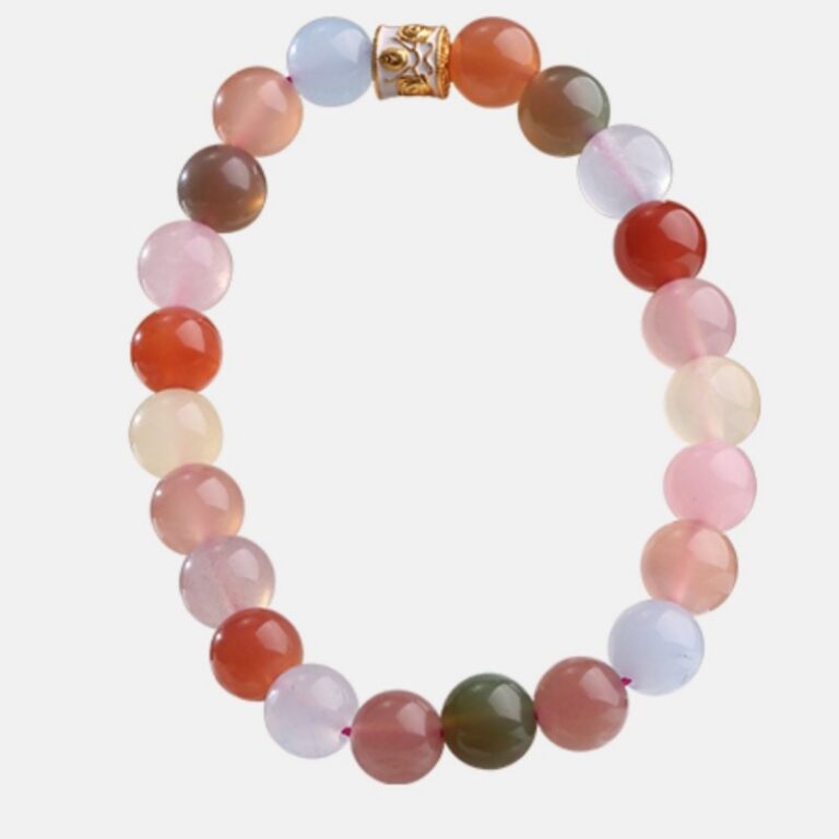 Agate Strings Women's Candy Colour Colour Jade Beads Beaded Chalcedony Bracelet Senior Sense Girls-4