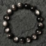 Natural Black Obsidian Silver Obsidian Bracelet Female Transit Beads Cat's Eye Stone Bracelet Male Beaded Couple Bracelet-7