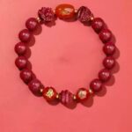 High Content of Cinnabar String Transfer Beads Year of The Dragon Bracelet Natal Year Amulet Transformation Bracelet-8