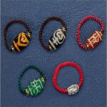 Dzi Bead Tibetan Women's Hand Rope Ring Original Design Opening Rotatable Ring-5