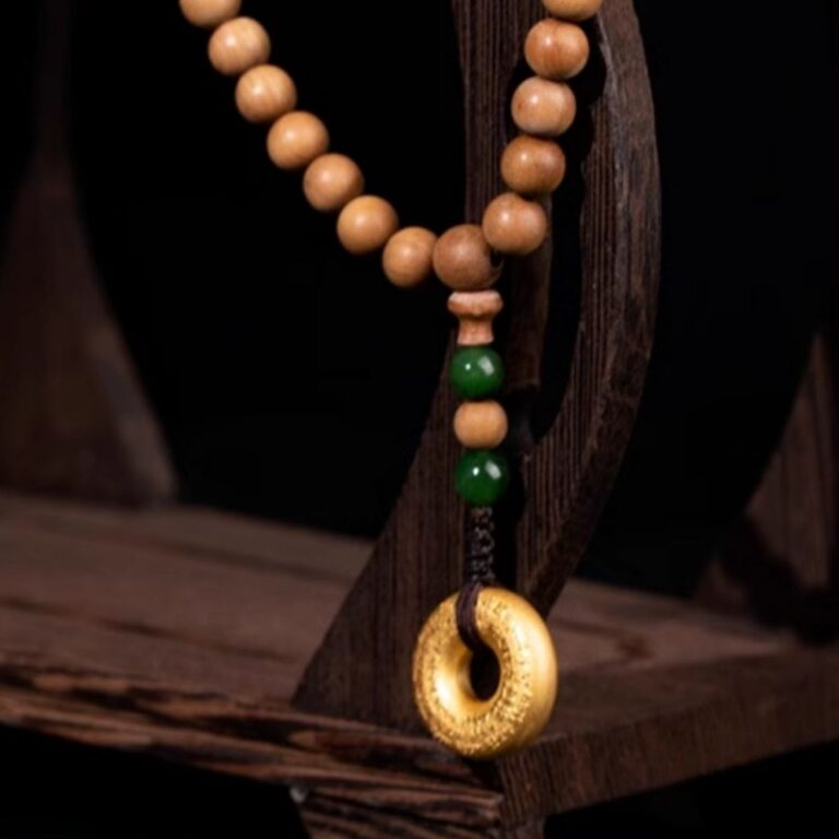 Old Mountain Sandalwood 108 Buddha Beads Rosary Beeswax Jasper Round Beads Male Peace Button Incense Wood Necklace Strings-7