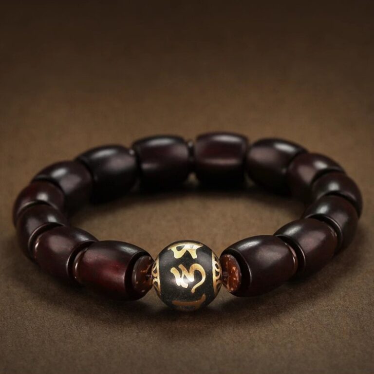 Six Character Truth Rosewood Round Beads Barrel Beads Aromatic Grey Buddha Beads Men's Strings-7