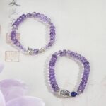 925 Silver Amethyst Bracelet for Girlfriend Birthday Gift Purple Faceted Beads Single Loop Bracelet-4