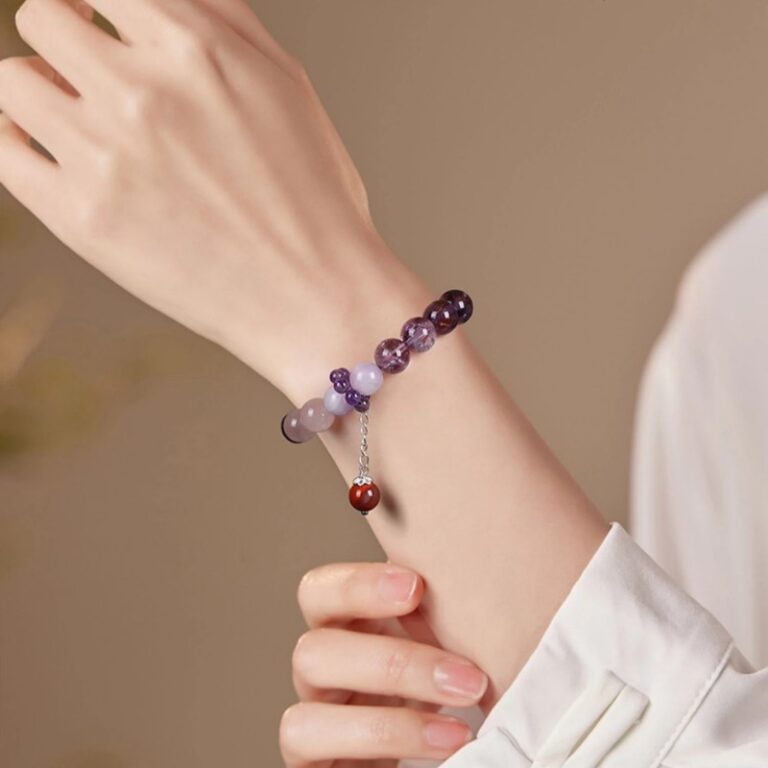 Nine Purple Away from Fire String Transit Beads Female Amethyst Duo Bao Genuine Male Dragon Year of Life Bracelet-8