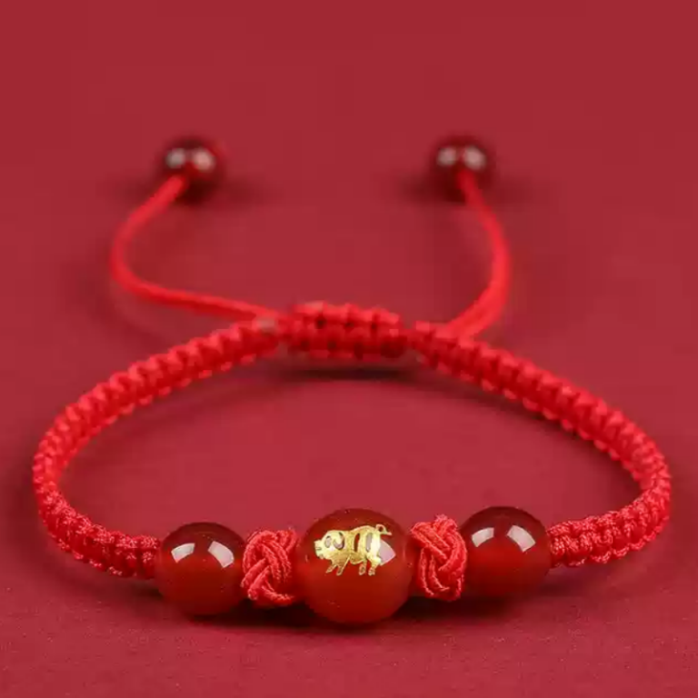 Year of the Dragon Red Rope Bracelet Men and Women Dragon Lunar New Year Hand-Woven Rope Rabbit Ox Horse Sheep Dog Amulet Hand Rope-10