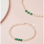 Pearl necklace female red agate transit beads ins light luxury niche design bracelet earrings pendant-8