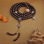 Small-leaf red sandalwood old mountain sandalwood six words of truth 108 beads strings text disc to play Nenbutsu beads men and women models-8